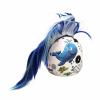 Helmet Mohawk Wig, White and Blue view 4
