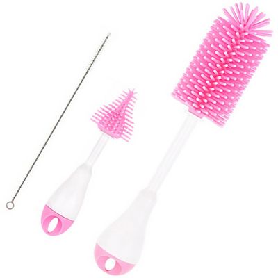 Toyvian Baby Bottle Cleaning Brush, Straw Brush and Milk Bottle Brush with Long Handle for Tall, Narrow Containers