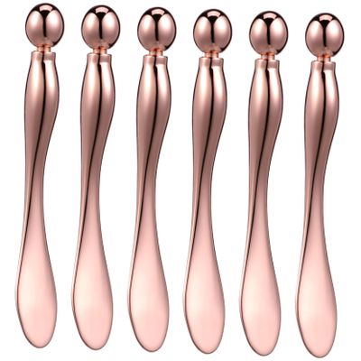 Metal Eye Cream Applicator, 6-Piece Set, Compact, Gold-Colored