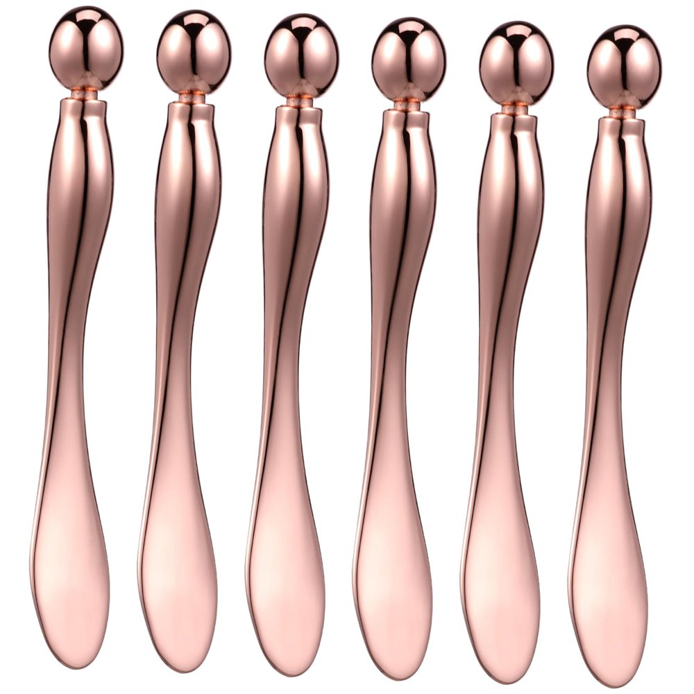 Metal Eye Cream Applicator, 6-Piece Set, Compact, Gold-Colored