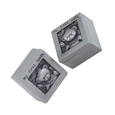 Baby Tooth Keepsake Box, Silver Alloy, 1 Pair