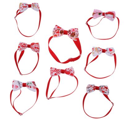 BESPORTBLE 8-Piece Pet Collars with Bow, Valentine's Day Ribbon Accessory for Dogs and Cats, Random Style