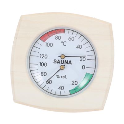 IWOWHERO Wooden Sauna Thermometer with Hygrometer for Sauna and Steam Room