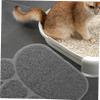 BESPORTBLE Paw-Shaped Cat Litter Mat, PVC Pet Cleaning Mat, Gray view 3
