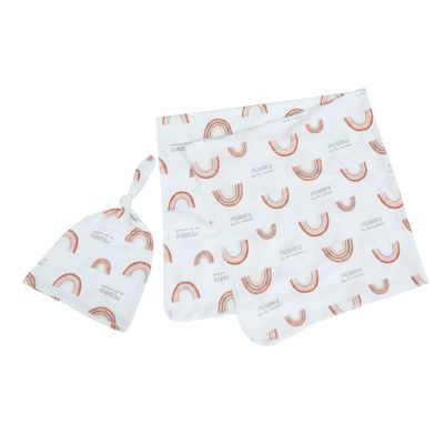 IWOWHERO 1-Set Baby Blanket and Hat, Cotton Swaddle Wrap for Newborns, Photo Prop for Baby Photography, Breathable and Durable