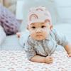 IWOWHERO 1-Set Baby Blanket and Hat, Cotton Swaddle Wrap for Newborns, Photo Prop for Baby Photography, Breathable and Durable view 3