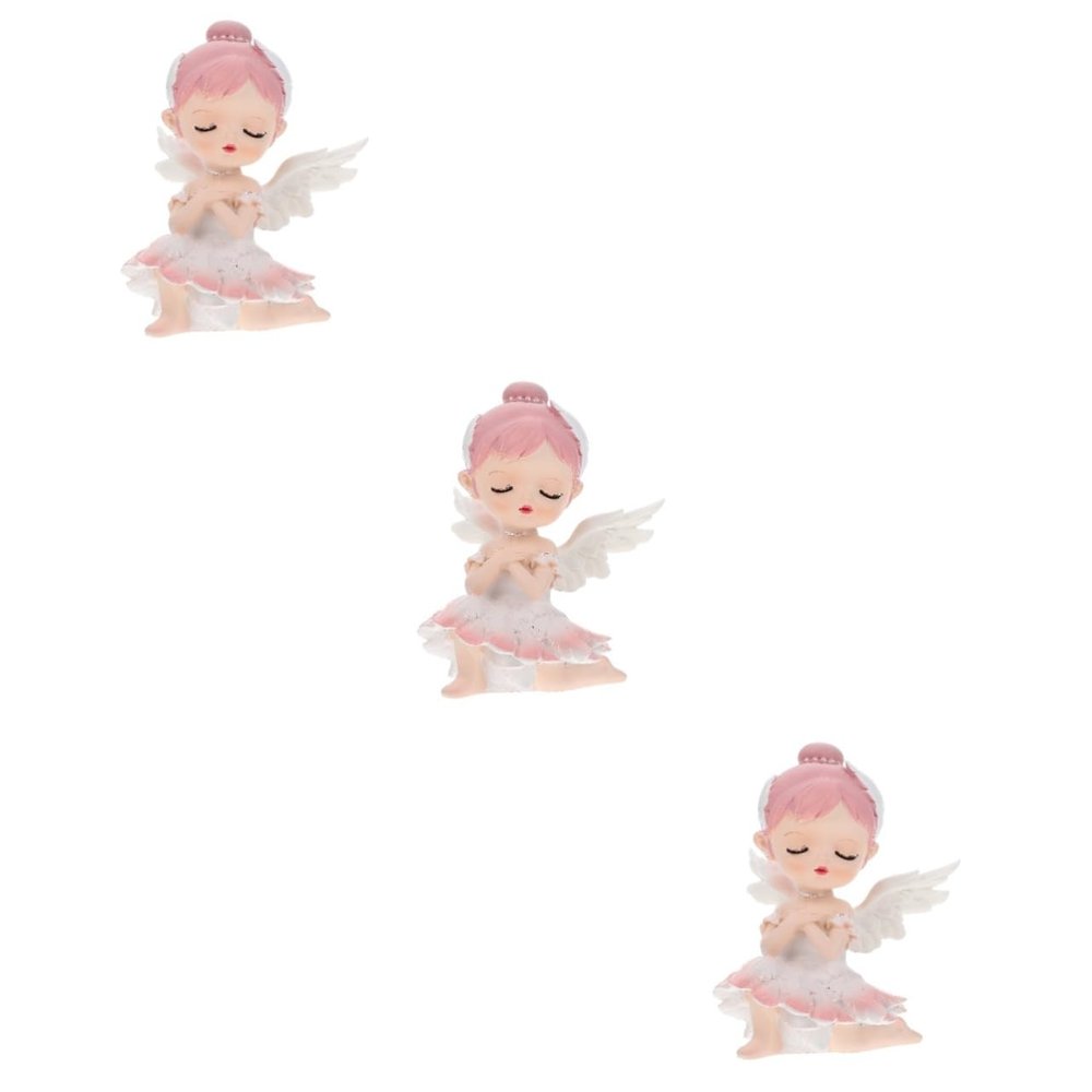 Alipis Set of 3 Ballet Girl Resin Cake Decorations