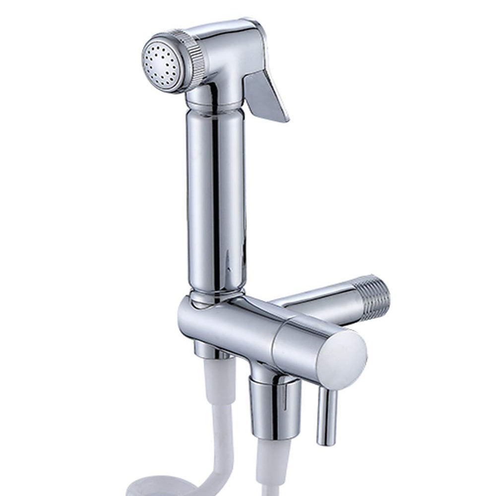 RFXOGTYFZ Faucet, Shower, Toilet Set and Sprayer, Chrome-Plated, Wall-Mounted