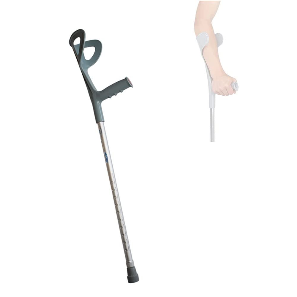 ERSINIAN Adult Forearm Crutches, Height-Adjustable Aluminum Crutch with Closed Cuff, Single Shaft, Journey