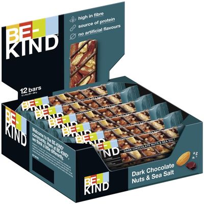 BE-KIND Dark Chocolate Nuts & Sea Salt 6x12x40g | Nut Bar | Chocolate Bar | Gluten-Free