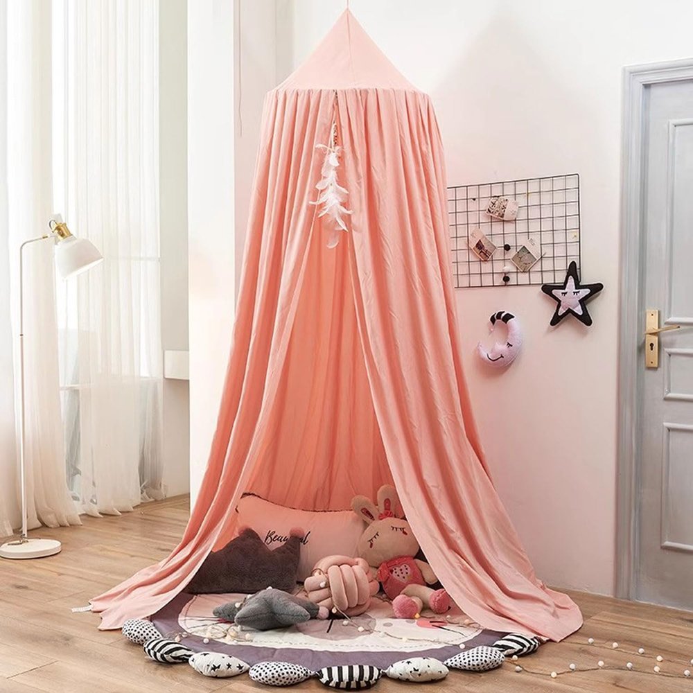 Baby Bed Canopy Mosquito Net Tent, 65 × 250 × 400 cm, Solid Color, Size M