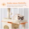 Heybly Cat Tree, 178 cm Tall, Multi-Level Cat Scratching Post with 8 Scratching Posts, 2 Cubbies, 2 Platforms, Hammock, Basket and Plush Balls, Beige HCT036M view 3