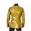 GAYLOP Men's Latex Jacket with Front Sleeves, Buttons, Pocket Flaps and Turn-Down Collar, Gold and Black, XL view 2