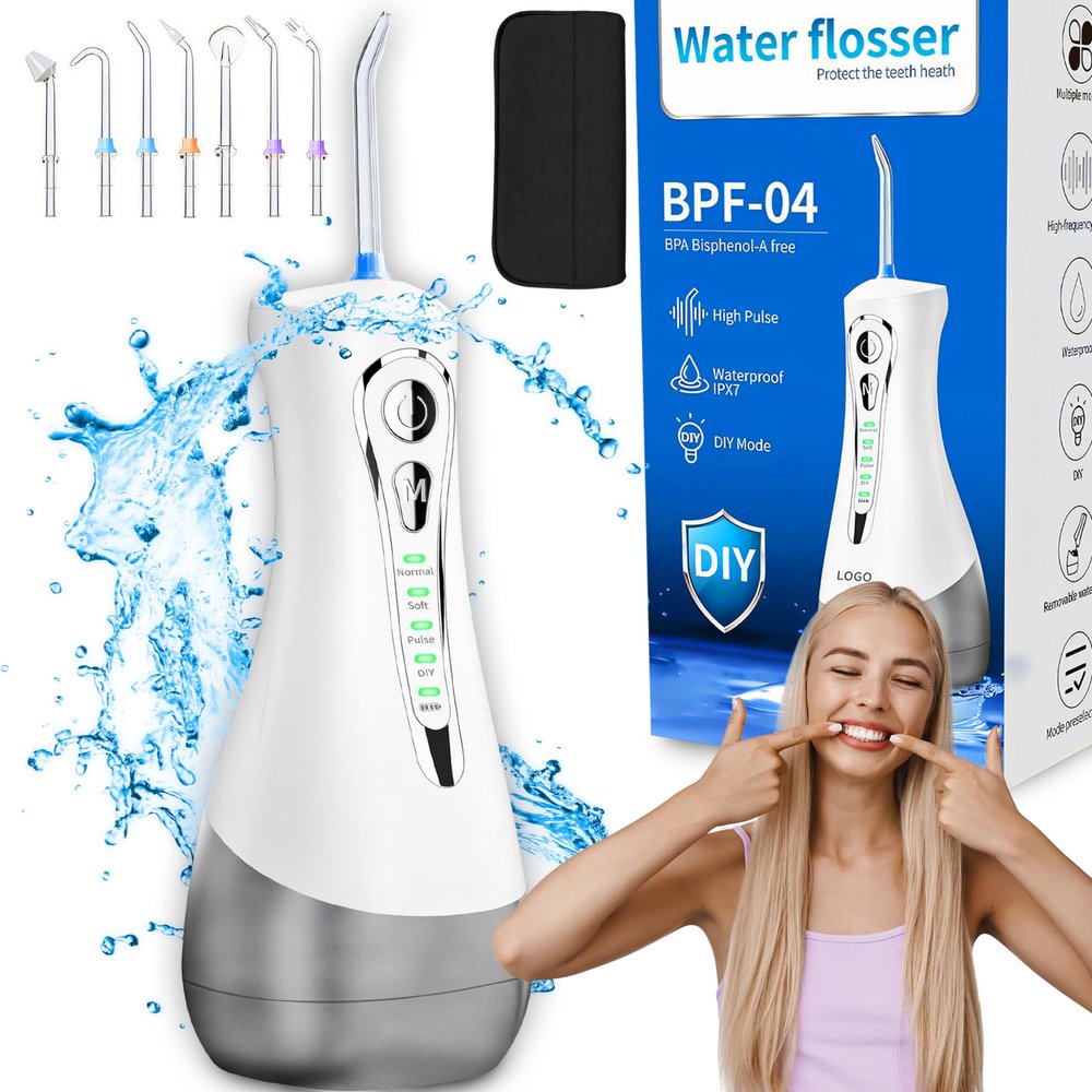 Retoo Cordless Water Flosser, 4 Modes, 7 Tips, 300 ml Tank, IPX7 Waterproof