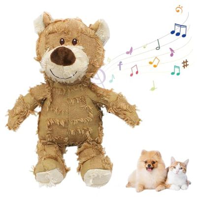 Squeaky Plush Cartoon Bear Dog Toy