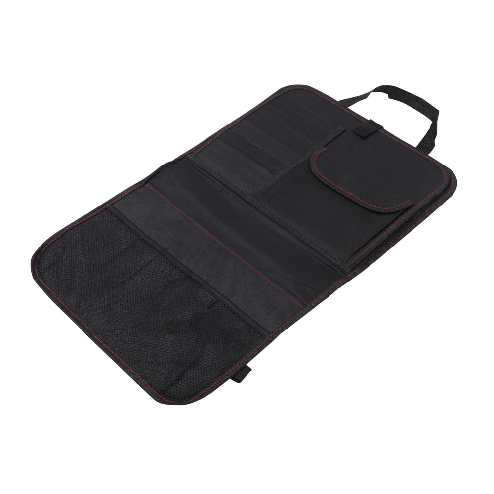 Car Backseat Organizer with Folding Table, Black Oxford Fabric