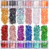 ROYJJ 12-Color Mixed Makeup Glitter, Face, Body, Eye, Hair, Epoxy Resin, Festival, Hexagon Sequins view 1