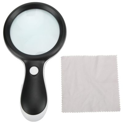 Mavaol 10x Handheld Magnifying Glass, LED-Lit, Adjustable Lighting, Scratch-Resistant, Portable, Ideal for Seniors, Crafts, Reading, Cards and Stamps