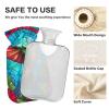 Green Bird 1-Liter Hot Water Bottle with Stained-Glass Pattern and Soft Cover view 3