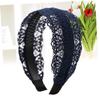 Beavorty 2-Piece Lace Headbands, Wide Non-Slip Headbands for Women and Girls, Black and Navy Blue view 4