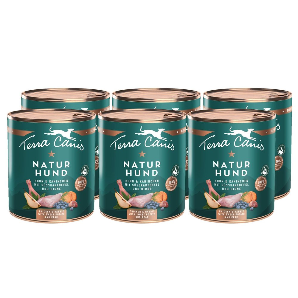 Terra Canis Chicken & Rabbit Naturhund Wet Dog Food, 6 x 800 g