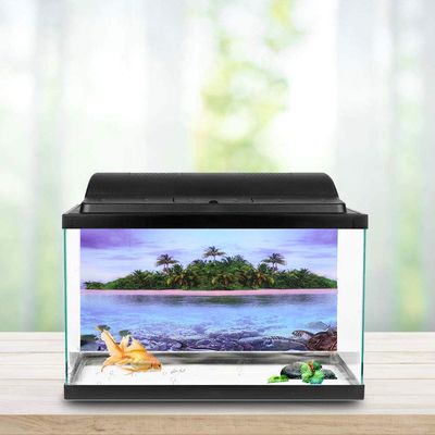 Akozon Underwater Scene PVC Background Sticker for Aquariums