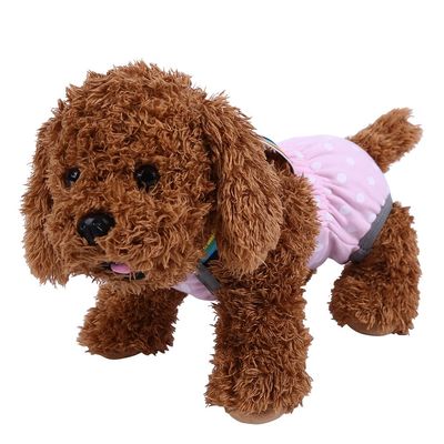 Akozon Dog Harness with Physiological Pants - Polka Dot Light Pink (S/10)