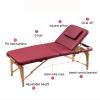 Gtzly Massage Table, 3-Section Foldable Spa Bed with Face Hole and Adjustable Backrest, Gray view 3