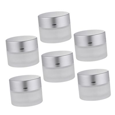 6-Pack 5 g Matte Glass Cream Jars for Refilling