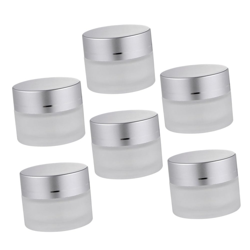 6-Pack 5 g Matte Glass Cream Jars for Refilling