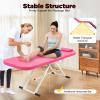 SABUIDDS Portable 3-Zone Folding Massage Table with 5 cm Padding and Headrest, Pink view 2