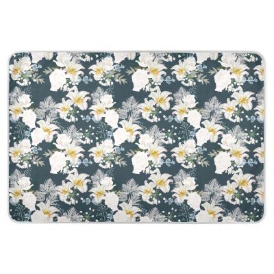 Roses and Lilies Bouquets Extra-Large Reusable Baby Bed Pad, Water-Resistant, Slip-Resistant, 132.1 x 86.4 cm