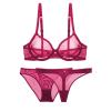 DKLOVIFU Women's Red Lace Lingerie Set with Bodysuit, Thong, Garters and Stockings view 1