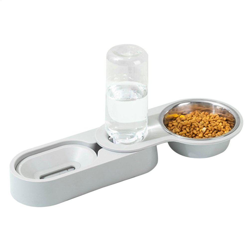 Stainless Steel Portable Automatic Feeder and Water Dispenser Set