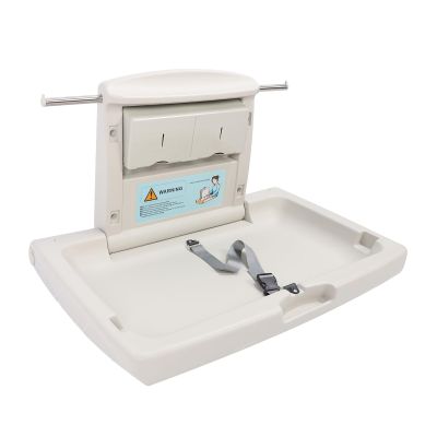 Commercial Horizontal Baby Changing Station, Foldable with Safety Belt