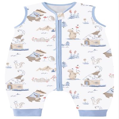 Chilsuessy Baby Summer Sleeping Bag with Feet, 0.5 TOG, 100% Cotton, Forest Animals, 90 cm