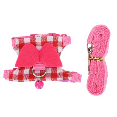 KIMISS Pink Checkered Ferret Leash with Harness