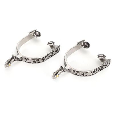 KIMISS Stainless Steel Cow Spurs with Gear Design, Vintage-Patterned Riding Spurs