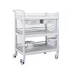 Beauty Salon Rolling Cart with Two Drawers and Organizer Shelves view 1