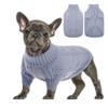 FANSU Twist-Knit Dog Sweater for Small Dogs, Washable, Light Gray, Size L view 1