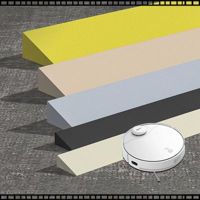 Threshold Ramp for Robot Vacuums and Wheelchairs, Cuttable Rubber Curb Ramp, Yellow, 8.5 cm High