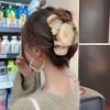 Plush Rabbit Fur Claw Hair Clip, Blue, 13 cm view 4