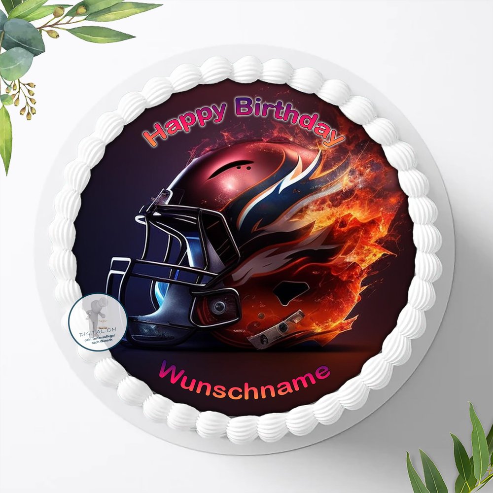 Personalized NFL Football Birthday Cake Topper with or without Name, Edible Image, 20 cm - 1956z
