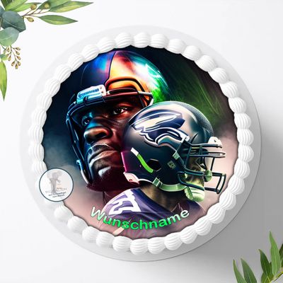 Personalized NFL Football Edible Cake Topper, 8 in