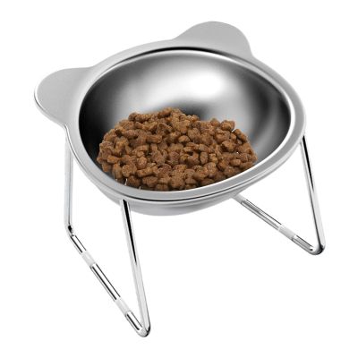 Elevated Stainless Steel Cat Food and Water Bowls
