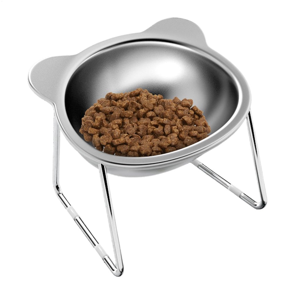 Elevated Stainless Steel Cat Food and Water Bowls