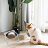 Elevated Stainless Steel Cat Food and Water Bowls view 4