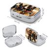 Square Pill Organizer with Mirror, Compact Mini Medicine Storage Box for Daily Use and Vitamins view 2