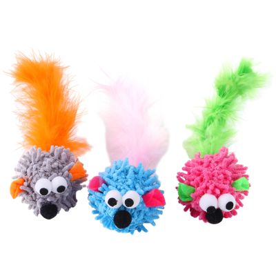 HYROOY 3 x Microfiber Mouse Toys for Cats