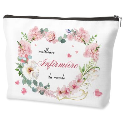 Women's Toiletry and Cosmetic Bag, Large Capacity, White